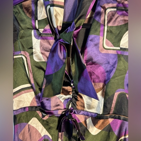 Koan Elegant Purple Geometric Italian Dress 6 - Picture 10 of 11